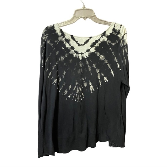 𝅺PATRONS of Peace black rayon top w/tie dye upper portion grunge whimsigoth - Picture 6 of 8